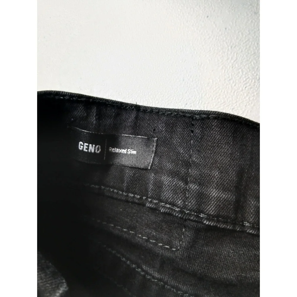 True Religion Geno Relaxed Slim Jeans Mens 36 Black Cut Off  Horseshoe READ